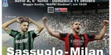 Serie A: domenica alle 18 in campo Sassuolo-Milan DIRETTA