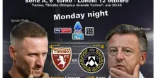 Serie A: luned&igrave; alle 20,45 in campo Torino-Udinese DIRETTA