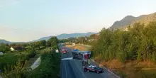Autoarticolato si ribalta, chiusa la superstrada Cassino - Atina