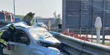 Auto contro cuspide area di servizio sulla Tangenziale di Mestre, un morto
