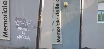 Scritte contro gli ebrei al Memoriale di Firenze sulla Deportazione