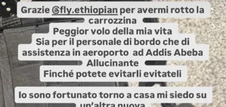 Manuel Bortuzzo e la carrozzina rotta: "Il peggior volo aereo della mia vita"