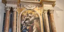 Tela di Celestino V torna a Collemaggio restaurata dai segni del sisma