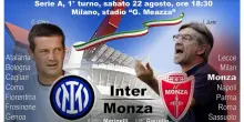 Serie A: sabato in campo alle 18,30 Inter-Monza
