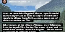 Italiano sopravvissuto in Nepal: 'Onde di fango ad altezze incredibili'