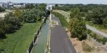 Il Po &egrave; in secca, il livello del fiume a Cremona visto dall'alto