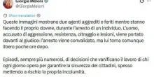 Meloni: 'Libero dopo un'aggressione ad agenti, cos&igrave; la credibilit&agrave; dello Stato indebolita'