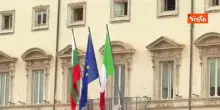 La bandiera della Bulgaria a Palazzo Chigi per la visita del primo ministro Zeljazkov
