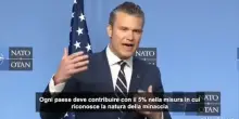 Nato, Hegseth: Ogni paese deve fare la sua parte, l'obiettivo è 5%