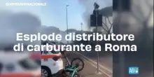 Esplode distributore di carburante a Roma
