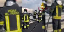 Incendio di un'autocisterna su A1 Milano-Napoli, tratta ancora chiusa