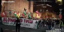 Viali bloccati a Bologna per il corteo pro Pal, video
