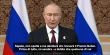 Nobel, Putin: almeno Trump si impegna "per raggiungere la pace"