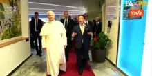 Cerimonia per 80 anni Fao, l'arrivo di Papa Leone accolto dagli applausi