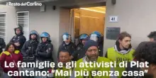 Le famiglie e gli attivisti di Plat cantano davanti alle abitazioni di via Michelino: "Mai più senza casa"