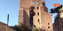 Le condizioni della Torre dei Conti il giorno dopo il crollo