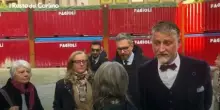 Torre Garisenda, il ministro della Cultura Giuli visita il cantiere