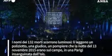Parigi, a 10 anni dalle stragi dell'Isis accese 132 stelle per le vittime