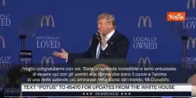 Trump: Sono primo ex cuoco di patatine fritte di McDonald's a diventare Presidente Usa