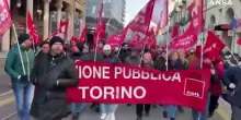 Sciopero generale, corteo Cgil a Torino contro la manovra