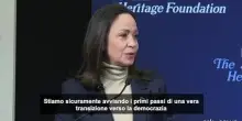 Machado: in Venezuela "una vera transizione verso la democrazia"