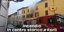 Video: incendio in centro storico a Forl&igrave;