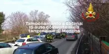 Tamponamento a catena: 15 auto coinvolte sulla tangenziale di Modena. Il video
