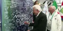 Pranzo con gli atleti e selfie per Mattarella al Villaggio olimpico di Cortina