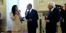 Sanremo, i cantanti al Quirinale intonano "Azzurro" per Mattarella
