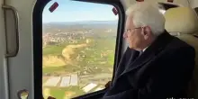 Mattarella sorvola Niscemi in elicottero prima della sua visita