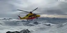 I soccorsi agli scialpinisti caduti in un crepaccio sul Monte Rosa