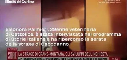 Eleonora parla sulla Rai dell'inferno di Crans Montana: "L&rsquo;ondata di fuoco che mi ha raggiunta era abominevole"