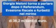 Giorgia Meloni torna a parlare dopo il Referendum. Evasione fiscale e furbetti nel mirino
