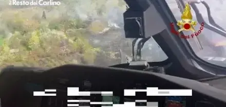 Vasto incendio nel bosco a Sasso Marconi, il video
