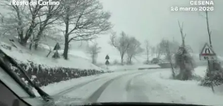 Bufera di neve in provincia di Cesena: il video da Verghereto