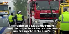 Incidente a Modena, 3 morti nello scontro frontale tra un camion per trasporto latte e un&rsquo;auto