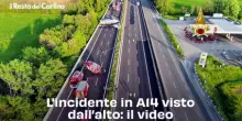 L'incidente in A14 visto dall'alto: il video