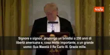 Trump e Re Carlo brindano ai 250 anni di libert&agrave; americana alla cena di Stato alla Casa
