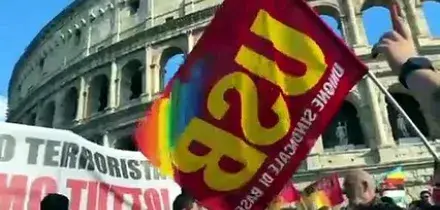 Al Colosseo manifestazione per la Global Sumud flotilla