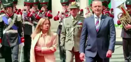 Meloni riceve il presidente polacco Nawrocki a Palazzo Chigi