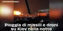 Pioggia di missili e droni su Kiev nella notte