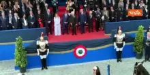 Gli onori al Presidente della Repubblica al termine della Parata del 2 giugno ai Fori Imperiali