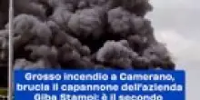"Maxi Incendio alla Giba Stampi di Camerano: Fumo Nero e Fiamme Alte, Nessun Ferito"