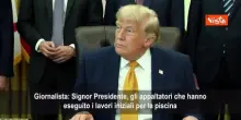 Trump: Sabotaggio alla Reflecting Pool Washington, vandali hanno tagliato fondo con un coltello