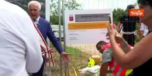 Giani alla posa della Prima pietra per il ponte sull'Arno tra Signa e Lastra
