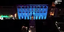 Facciata del Senato illuminata di azzurro per Giornata Nazionale della Neurologia