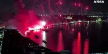 Parte la festa per i 100 anni del Napoli, lo spettacolo dei fuochi sul lungomare
