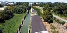 Il Po &egrave; in secca, il livello del fiume a Cremona visto dall'alto