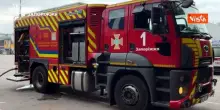Attacco esercito russo con drone a Zaporizzja in un negozio di articoli per la casa