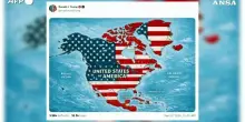Trump pubblica un'immagine con la bandiera Usa su Messico, Cuba, Canada e Groenlandia
